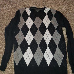 Men's designer Sweater and Grey button up shirt Size Medium